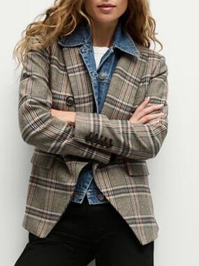 Veronica Beard NEW Plaid Miller Dickey Jacket Black Multi size 4 retail $698